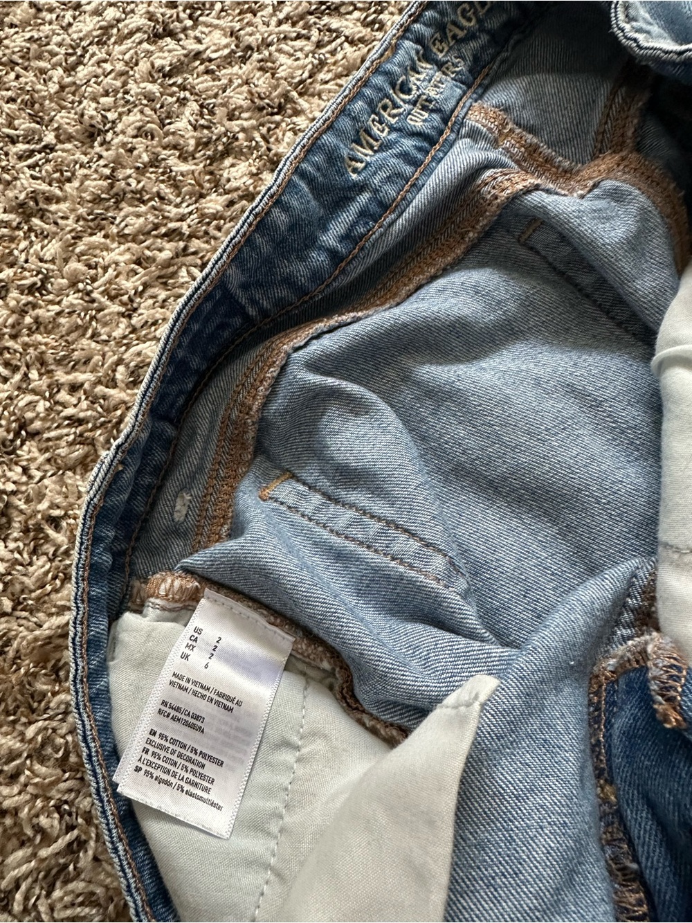 American Eagle Outfitters Light Blue Distressed Denim Shorts - Picture 5 of 7